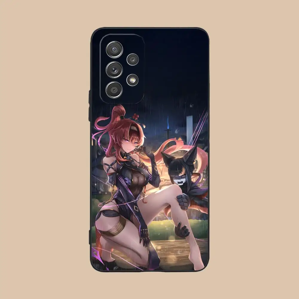 Wuthering موجات Yinlin قضية الهاتف المحمول لسامسونج غالاكسي M55 54 42 35 34 33 32 23 22 15 14 13 12 F55 5G غطاء اللون جميل