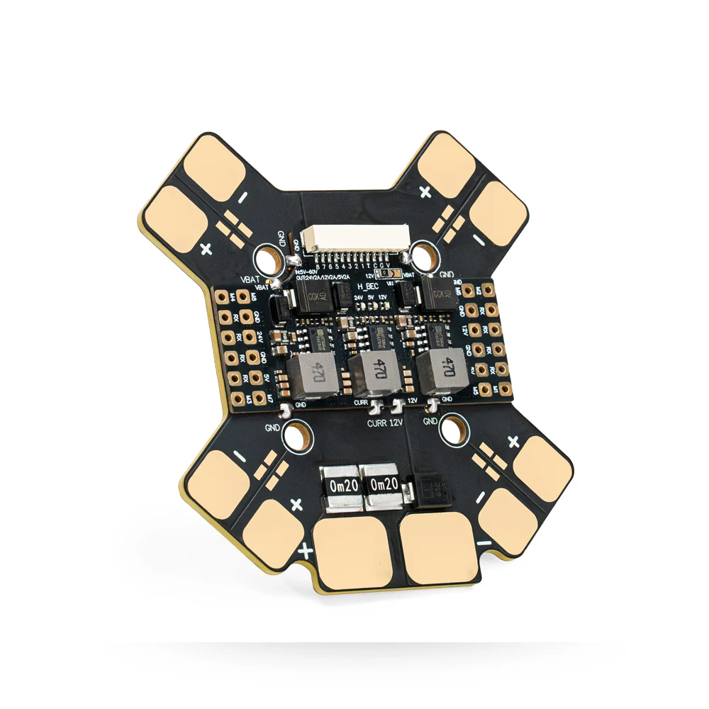 HGLRC 160A 8-Way 12S V1 PDB, 5-60V Wide Voltage Input, 24V/12V/5V 2A Triple BEC, Built-in Current Sensor, for 12S FPV Multirotor