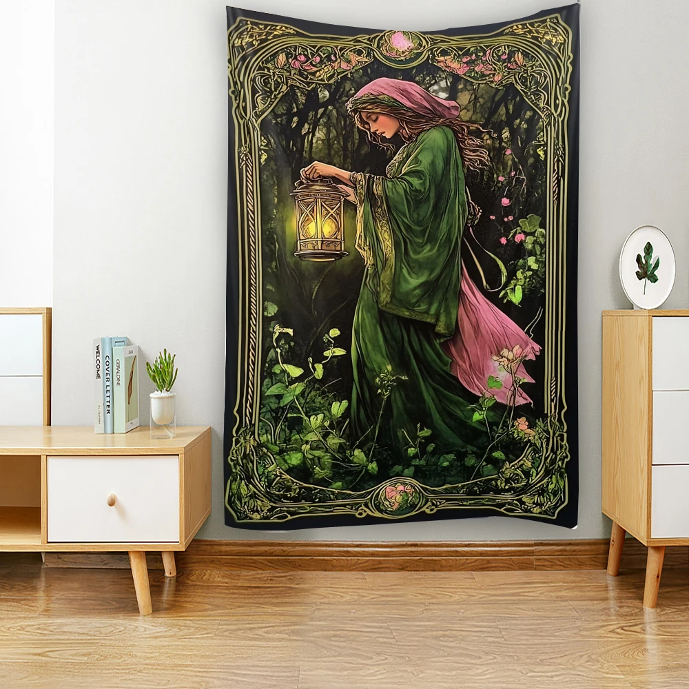 

Ancient and mysterious tarot cards, wizards, witchcraft, background decorations, tapestries, bohemian hippie wall decorations