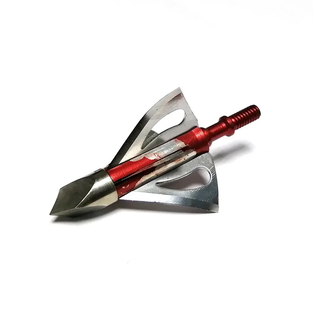 3/612PCs Red Spinning 6-Blade Broadheads Hunting Bow Archery Arrowheads Shooting Arrow Tip