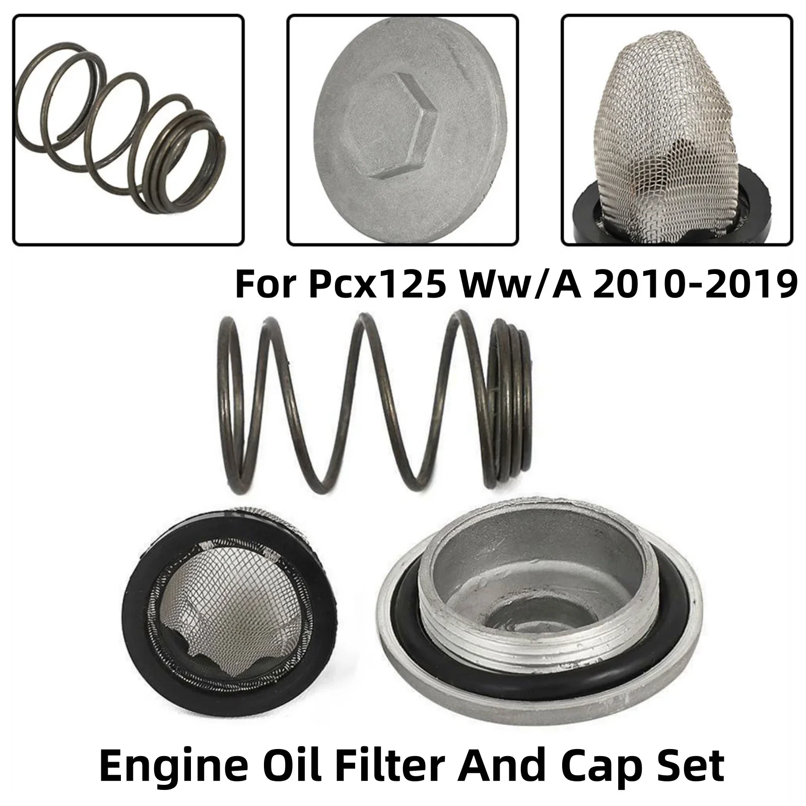 Engine Oil Filter Drain Plug Bolt Cap Cover Set For Pcx 125 Ww125ex2 2010-2011 For Pcx125 Ww/A For Honda Scooter Accessories