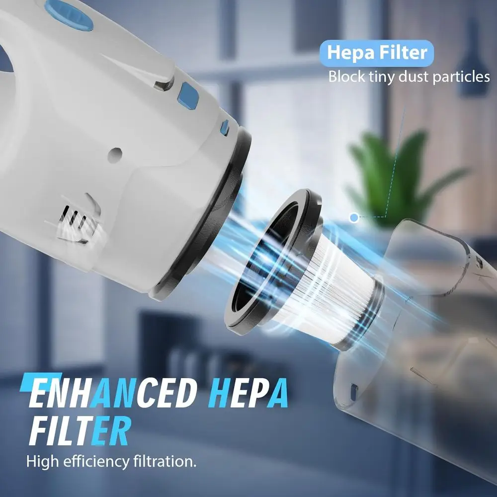 Cordless Hand Vacuum with LED, Multi-Tool Kit, 1.6lbs Portable Cleaner for Cars, Pets & More