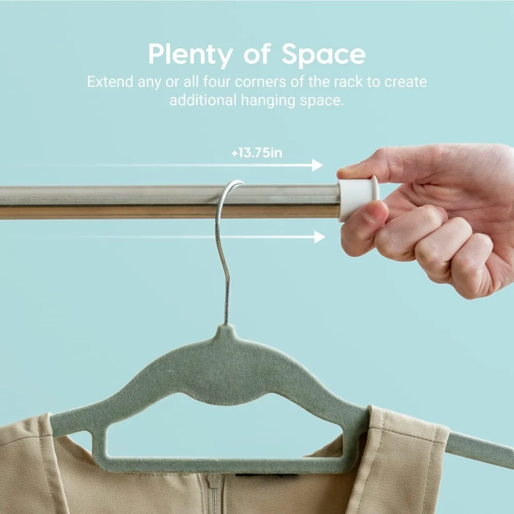 Opvouwbaar droogrek met uitschuifbare stangen, wasrek met grote capaciteit voor gezinnen, draagbare opslagoplossing