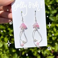 2 Pcs Fashion Creative Cute Ocean Jellyfish Sweet Y2K Gradient Handmade Dangle Earrings Women Daily Party Casual Jewelry