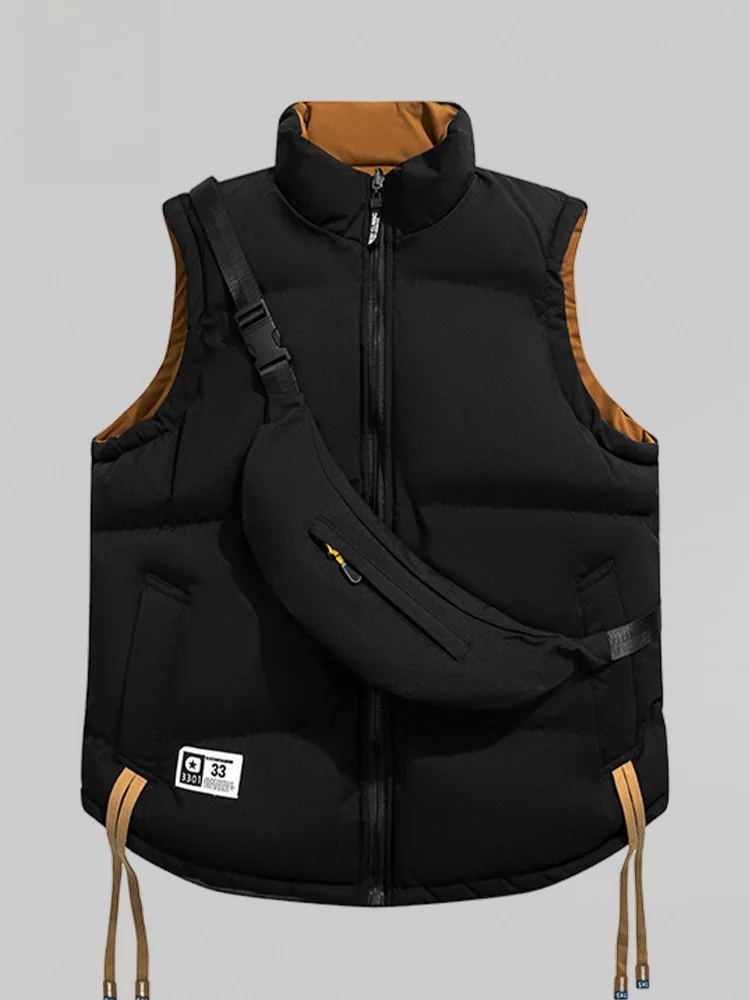 

Rn Double-Sided Wearable Thiened Stand Collar Vest Men's 2025 New Outdoor Sports Vest Autumn Winter Warm Workwear