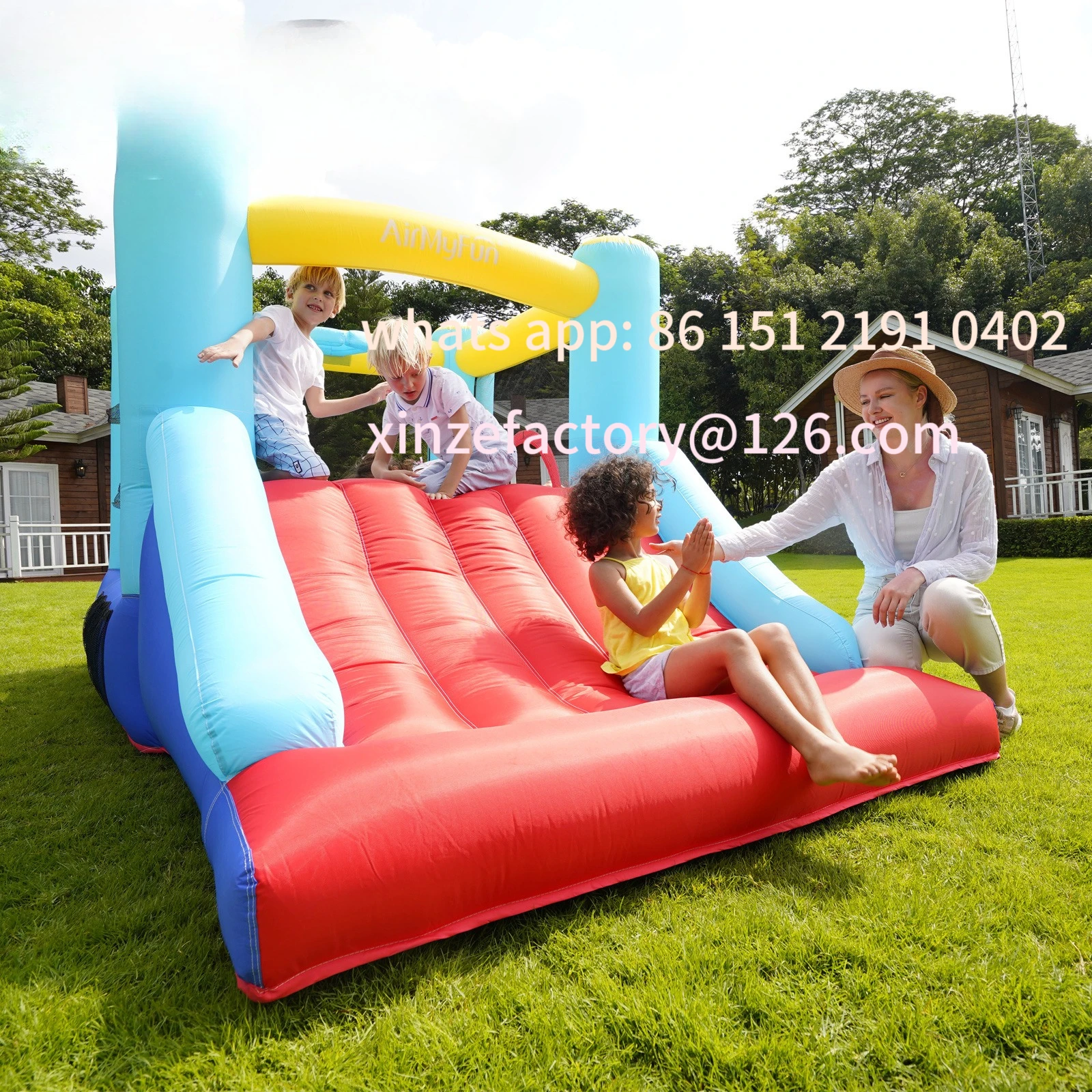 

Customizable small air castle, children's indoor and outdoor inflatable castle slide