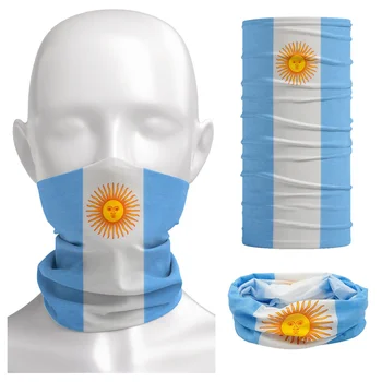 Bandana con bandera de Argentina transpirable de verano, protector facial sin costuras para fanáticos del mundo del fútbol, diadema para deportes al aire libre, polaina para el cuello