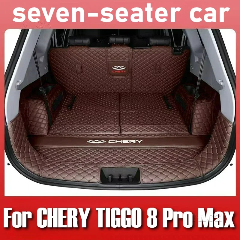 

Для CHERY TIGGO 8 Pro Max 2023 2024, семиместный коврик для багажника автомобиля, кожаный водонепроницаемый напольный коврик, полностью окруженный