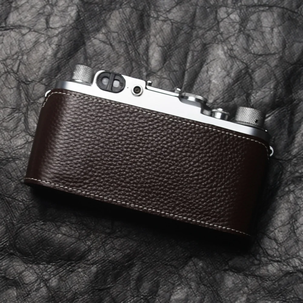 Leica iii กรณี Handmade ครึ่งกรณี Leash สายคล้องกล้องหนังครึ่งสําหรับ Leica iiif กรณีกล้องกระเป๋าหนังแท้