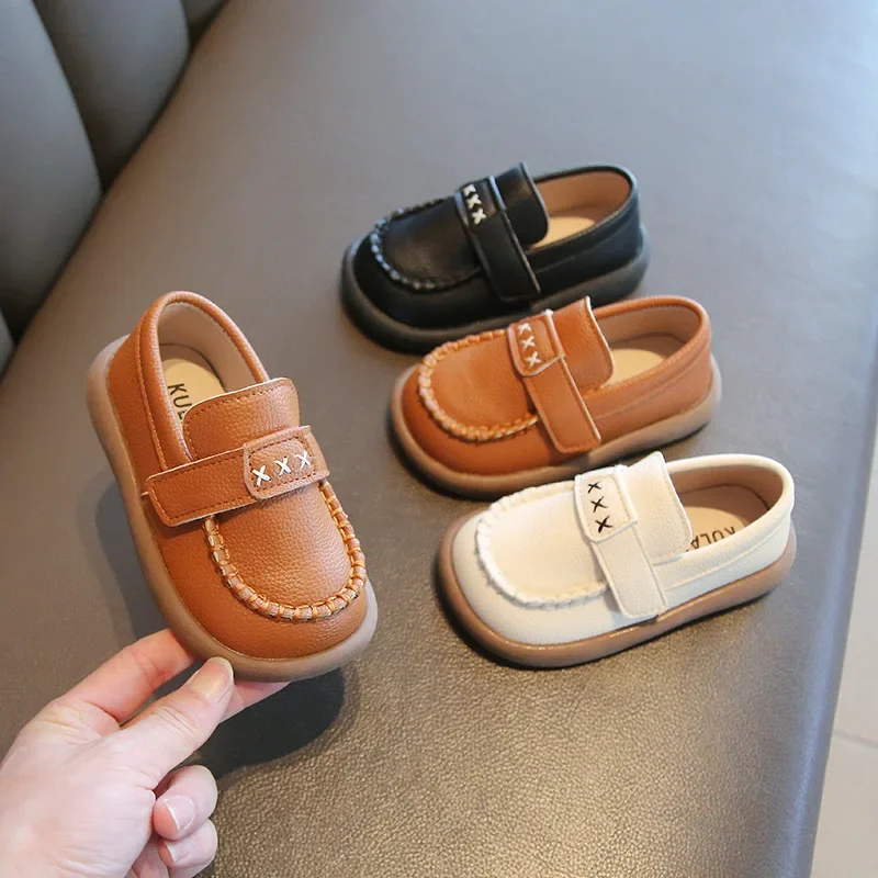

Boys Leather Shoes for Little Children Kindergarten School Fashion Flats Kids Slip-on Loafers Classic Spring Autumn Brand New