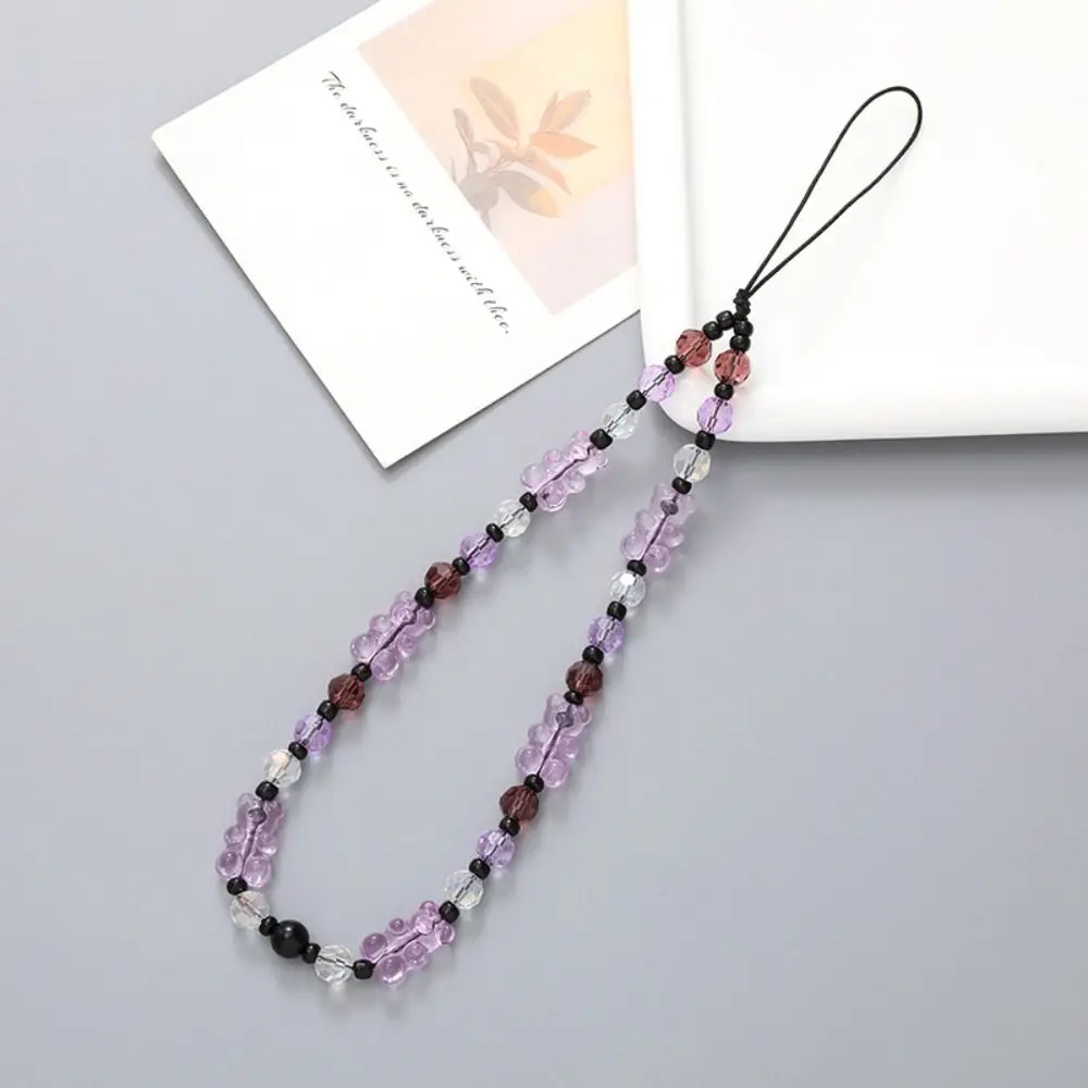

Acrylic Acrylic Bear Phone Chain Bear Beaded Beaded Bear Phone Pendant Anti Loss Anti Fall Acrylic Cellphone Wrist Strap