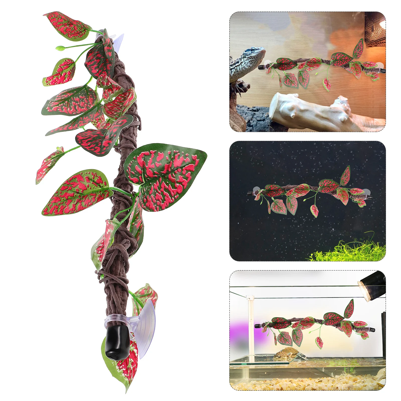 

1pcs Flexible Realistic Jungle Vines Reptile Climbing Plants Artificial Vine Decoration Bendable Faux Branches Terrarium Fake