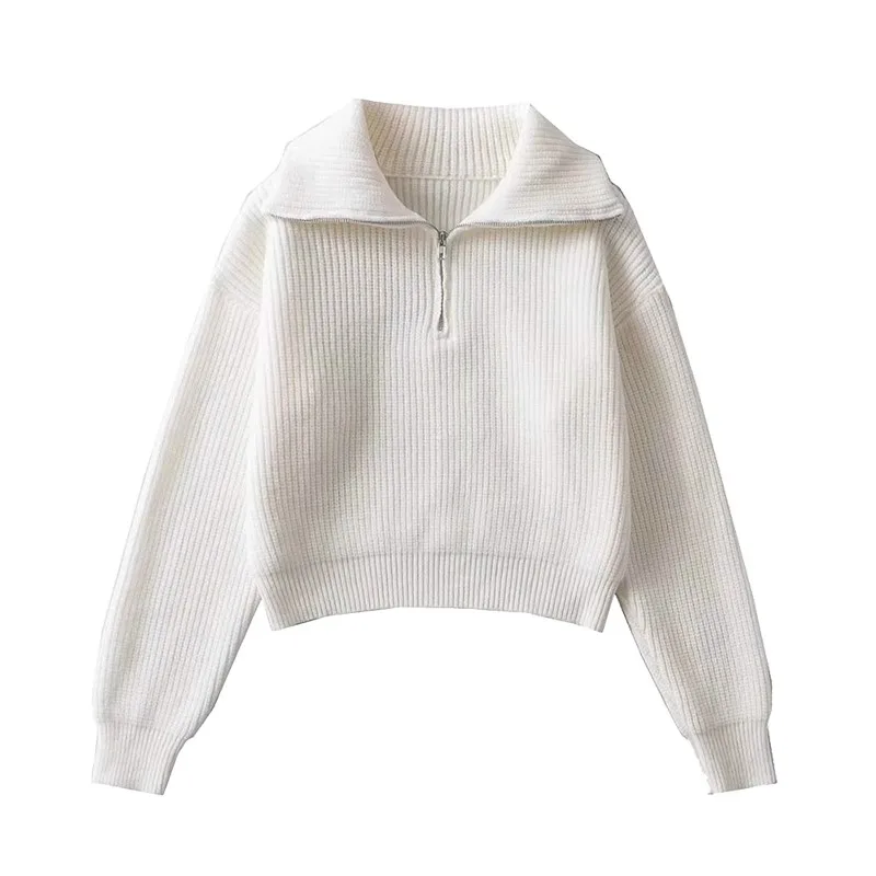 Fashion Thick Turtleneck Zipper Pullover Sweaters Women Loose Long Sleeve Female Solid Knitting Jumpers Autumn Winter