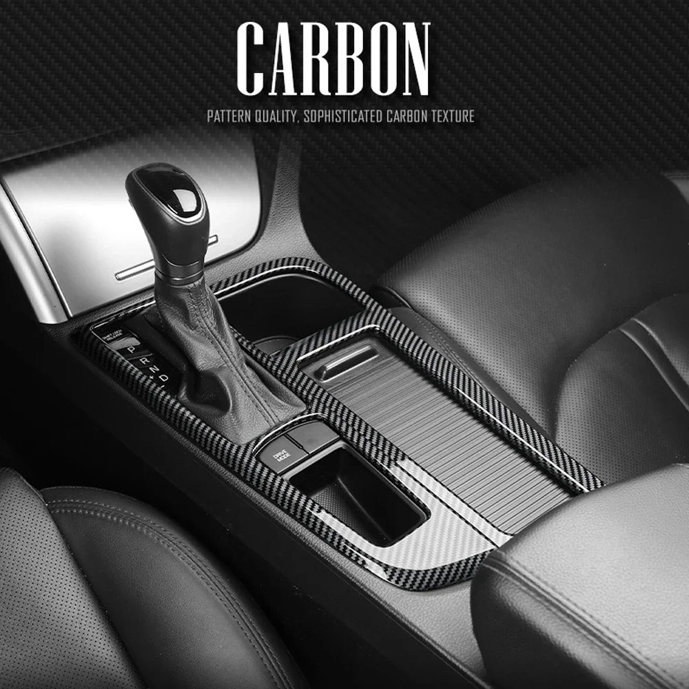 

Carbon Fiber Style Central Console Gear Shift Trim Panel Cover For Hyundai Sonata 2016-2017 2018-2019 LHD