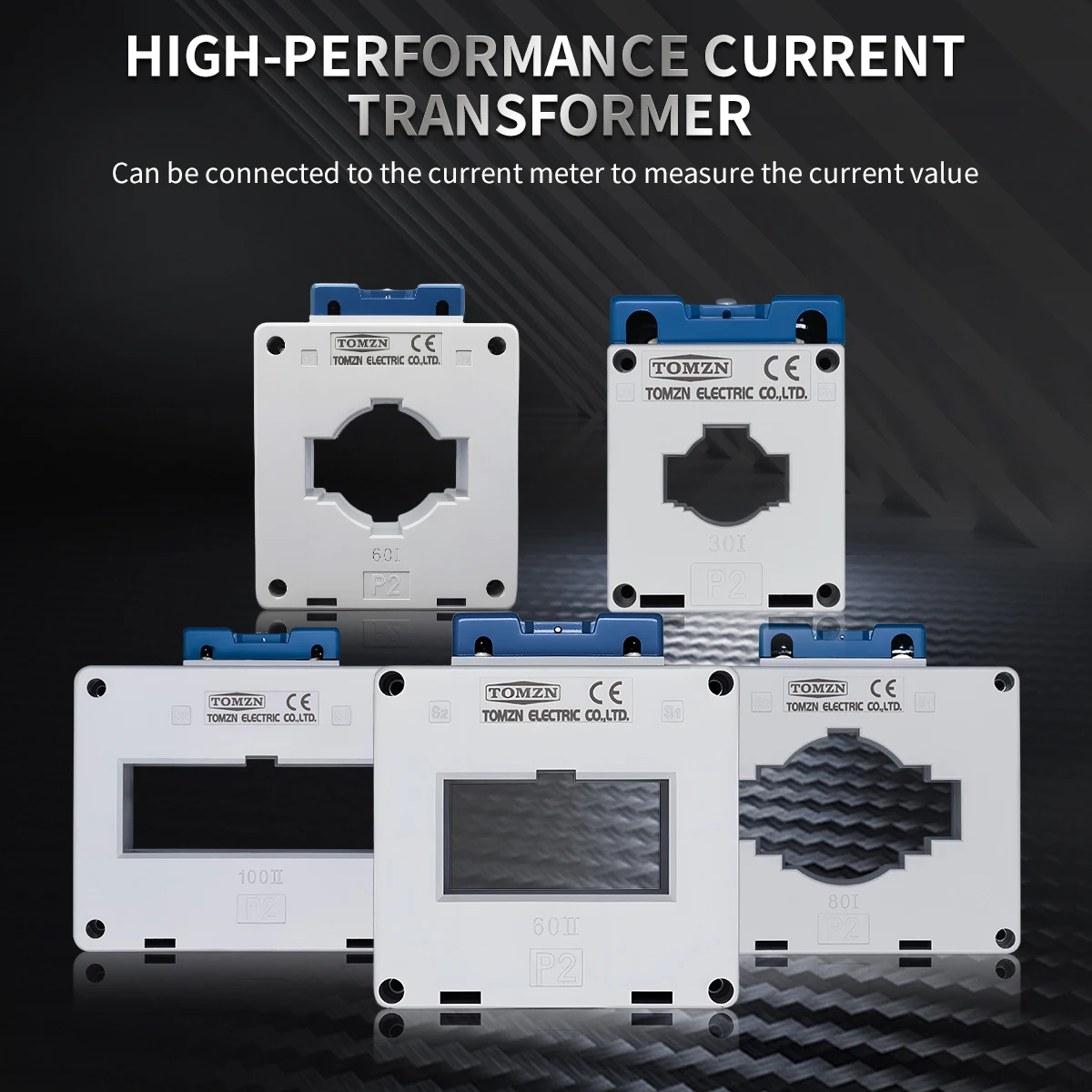 TOMZN Current Transformer High-current CT 660V Primary 2000A 1500V 1000V 200A Secondary 5A Base Plate Busbar Fixed ABS Sealed
