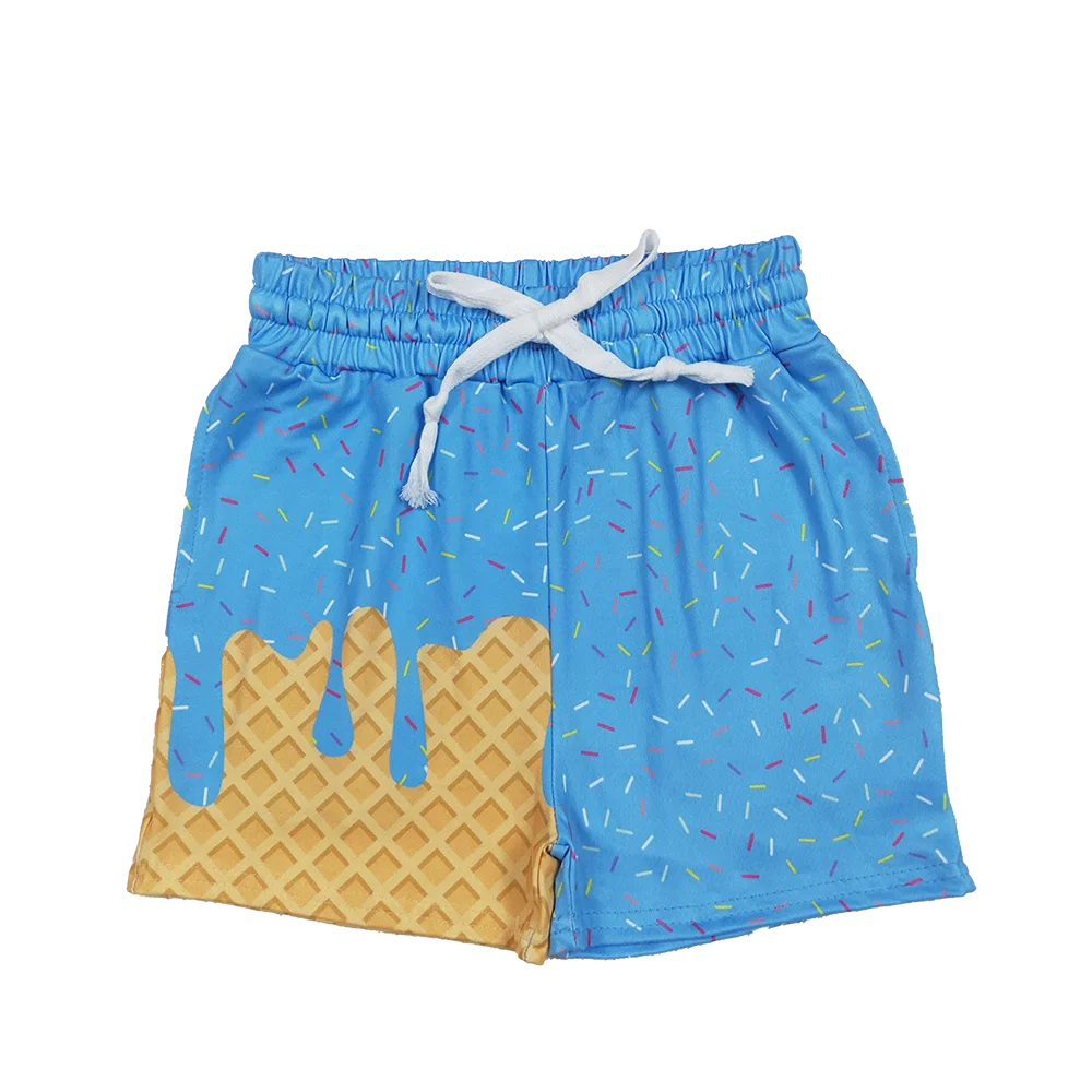 

Baby Girls Summer Shorts Baby Girls Blue Ice Cream Drip Summer Shorts Bottoms