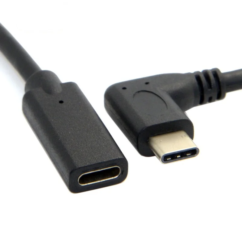 1pcs 90 Degree Right Angled USB-C USB 3.1 Type C Male to Female Extension Data Cable for Tablet 20cm