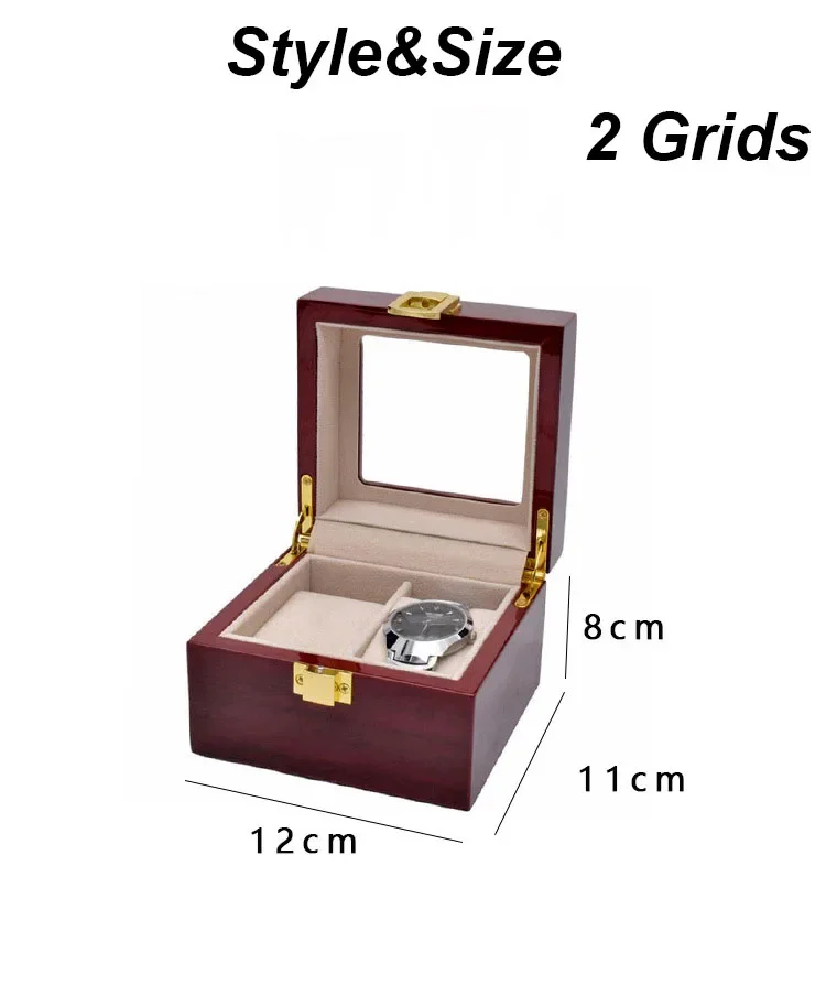 Uhrenbox aus Holz, umweltfreundlicher Uhrenaufbewahrungskoffer mit 1/2/3/5/6/10/12 Fächern, Reise-Organizer für Herrenuhren, Geschenkbox – Detail 1