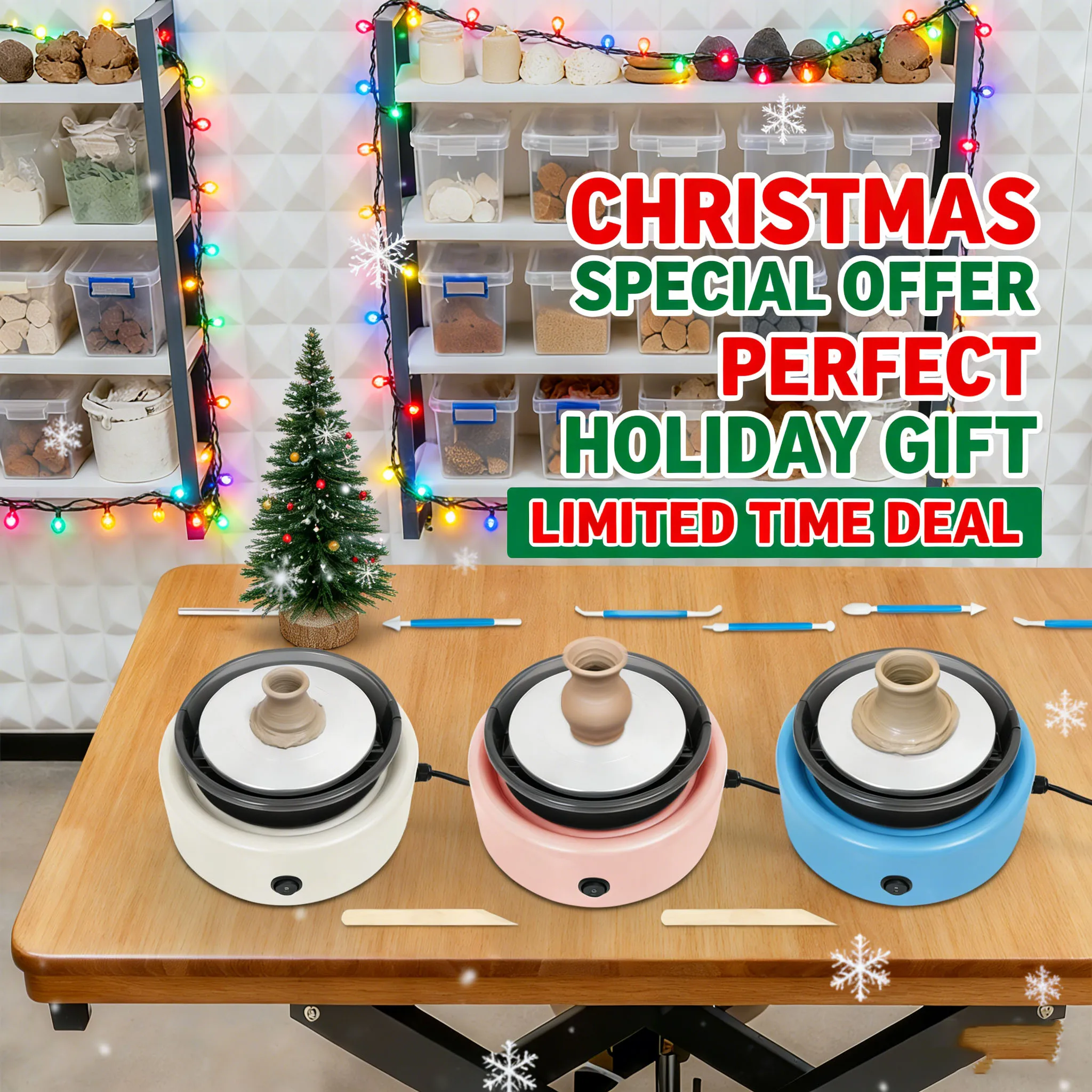 

Ceramic Machine, Pottery Wheel Machine Professional, Electric Kiln Ceramic Drawing Machine with Silent Motor For Chrtistmas Art