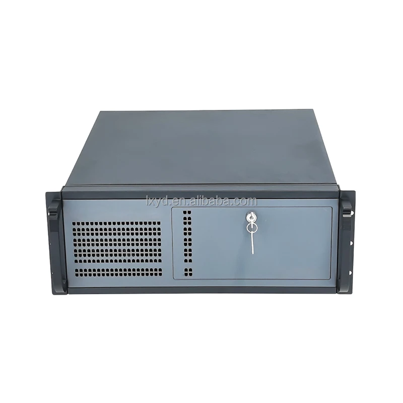

4U Industrial Control Chassis Cloud Computer Shell Aluminum Alloy Cabinet ATX Rack-Mounted Side Panel Window USB Ports Desktop