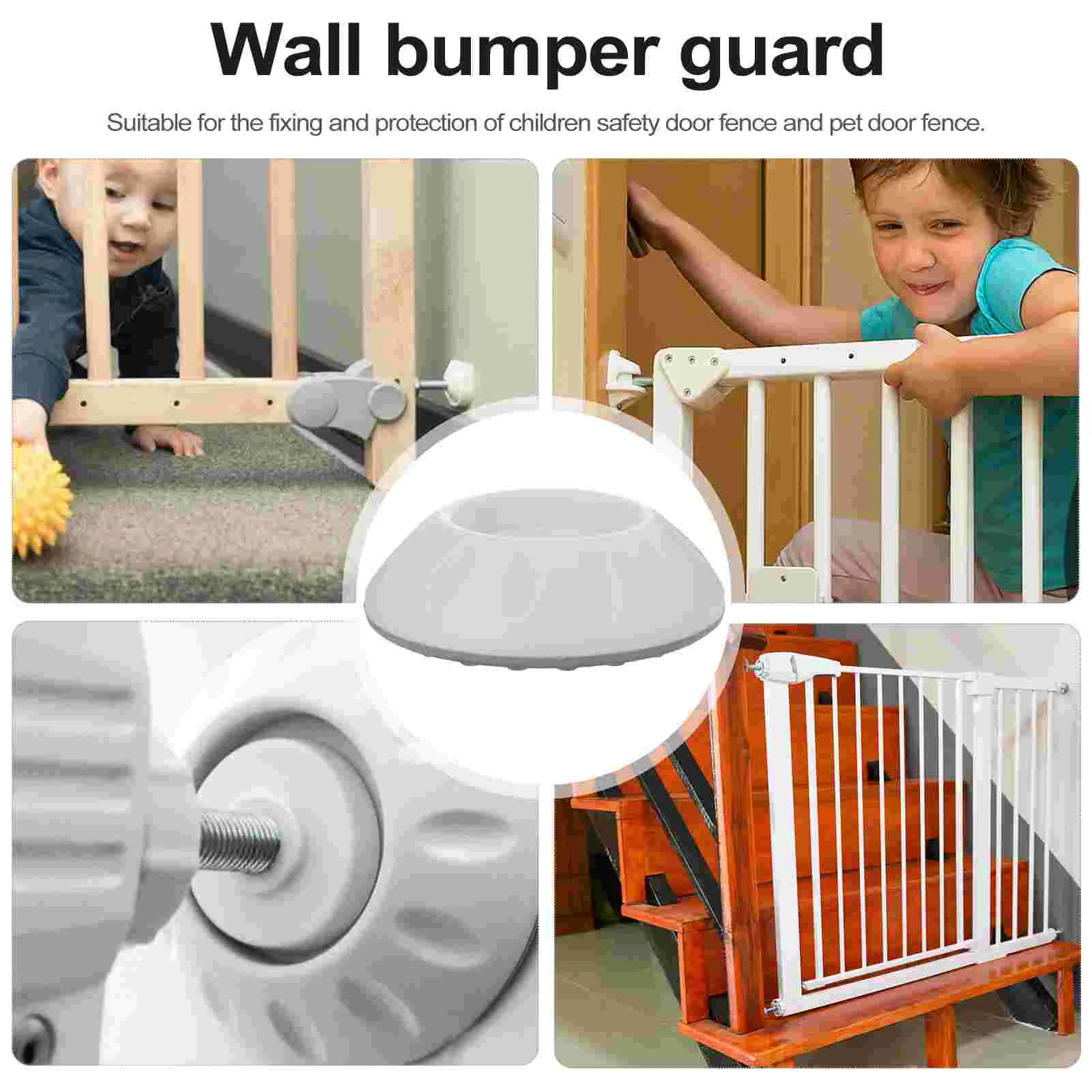 Fijador de pared para puerta de 5 piezas, Protector de parachoques de fácil instalación para mascotas, almohadilla de seguridad para puerta de taza, accesorio para el hogar, goma Abs para bebé