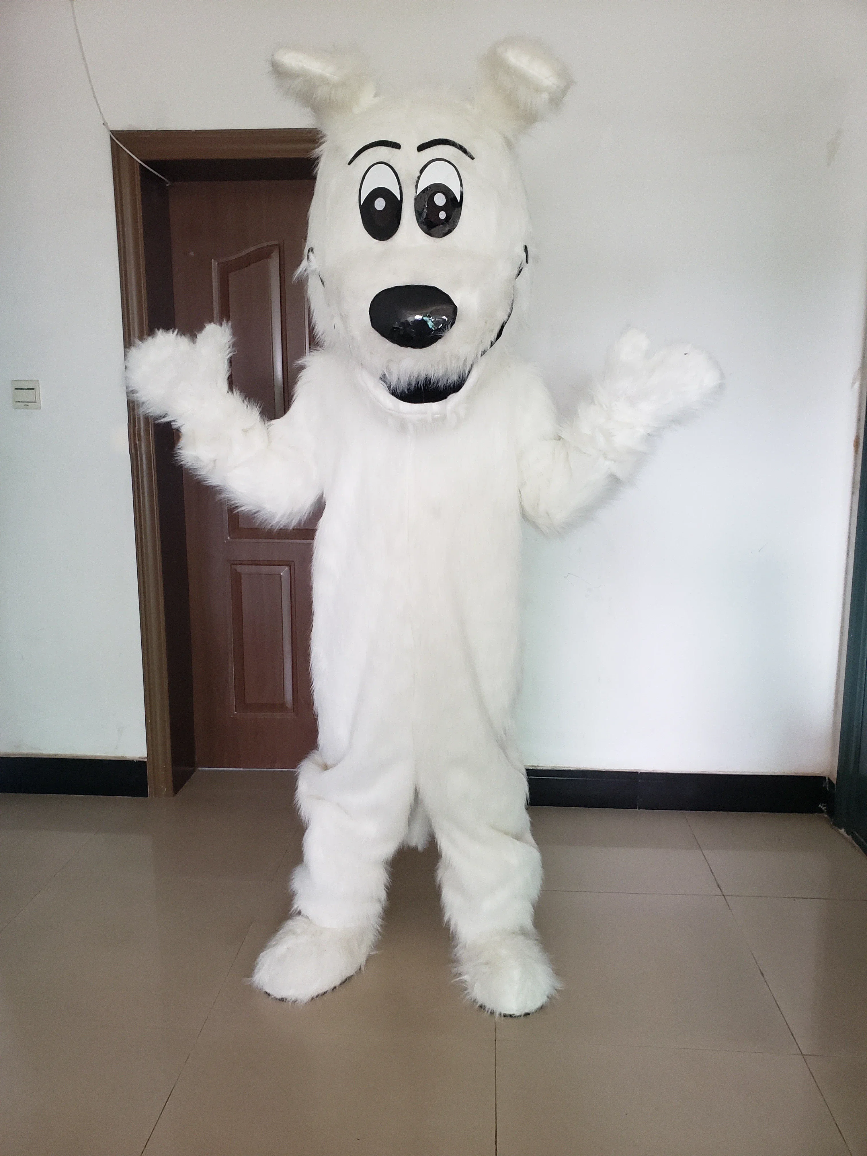 جديد الكبار الساخن بيع براون الكلب زي التميمة حفلة عيد الميلاد ملابس تنكرية للهالوين الكبار أفخم الطبيب الكلب التميمة تأثيري حلي #4