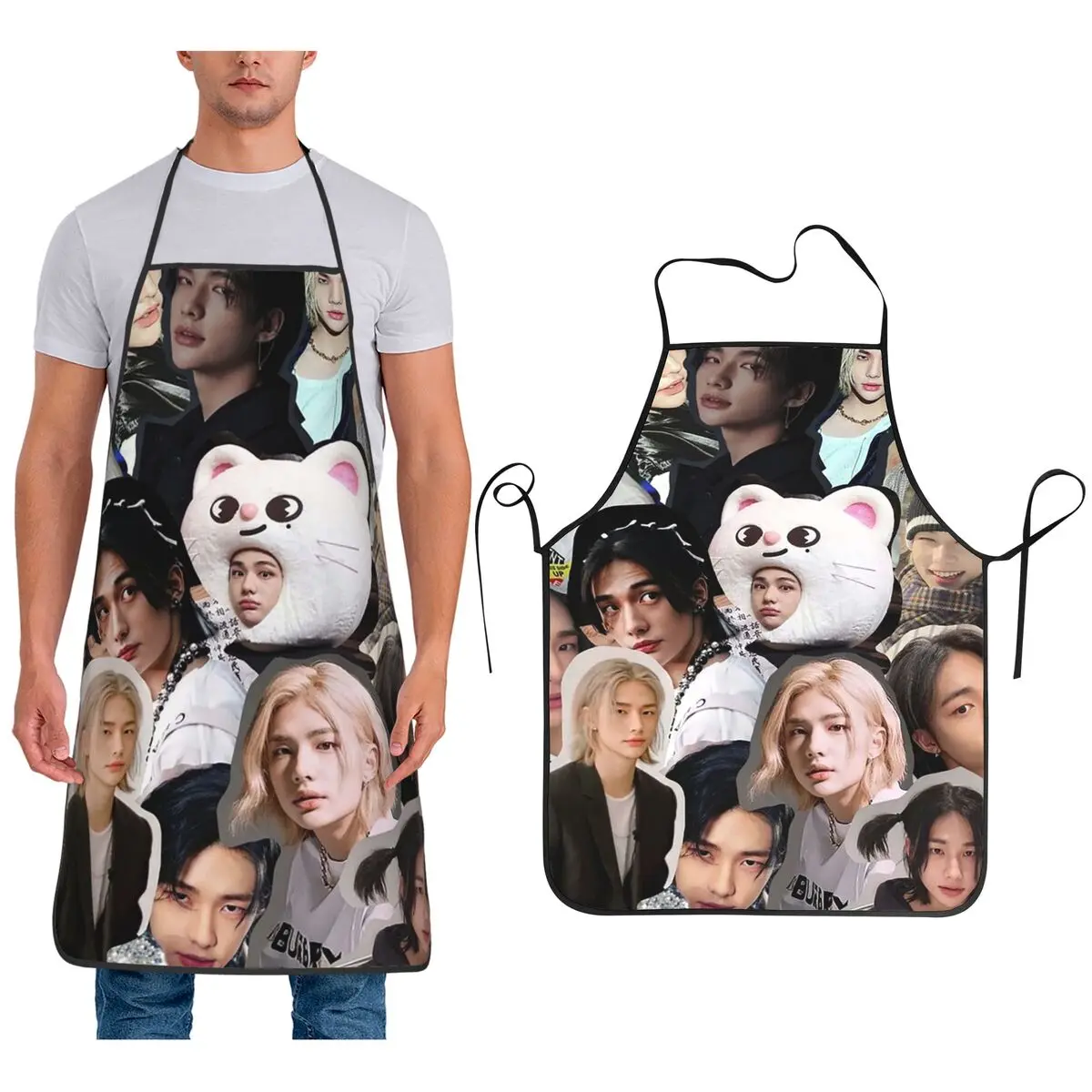 

Hyunjin фартук-коллаж шеф-повара кулинария кухня Tablier нагрудник без рукавов кухонный сарафан для уборки для женщин и мужчин садоводство