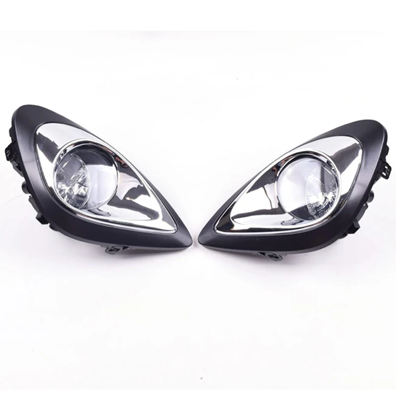 For Nissan March Micra Hatchback 2013-2016 Fog Light Assambly Hologen Fog Lamp Chrome Cover Front Bumper Light Auto Light Parts