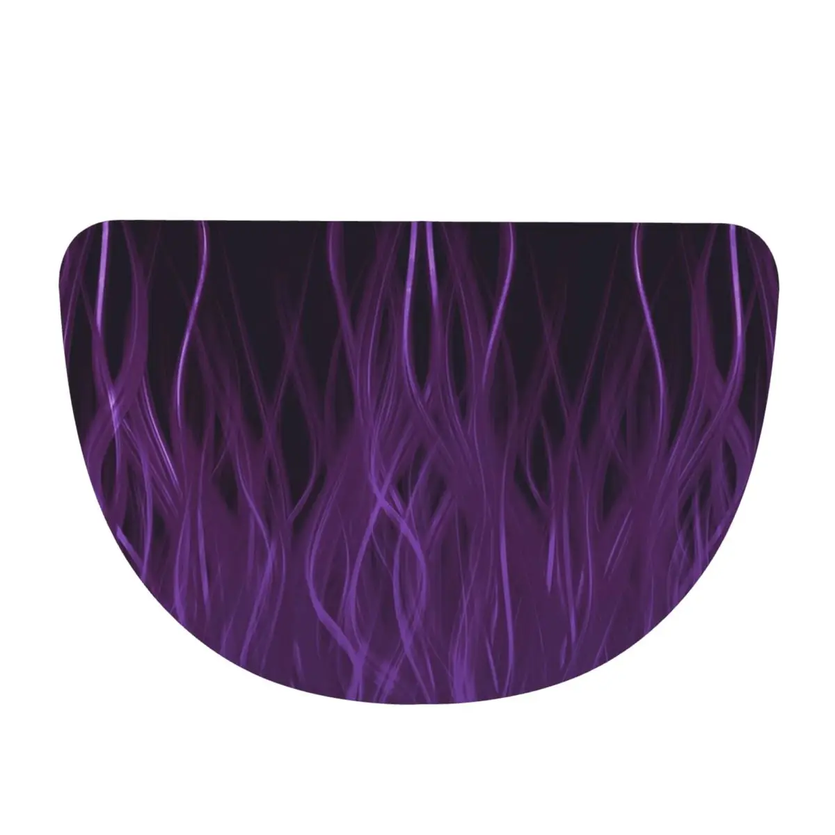 Finger Flames Purple Soft Flannel Half Round Doormat Non Slip Bathroom Mat Absorbent Floor Carpet for Laundry Room Bathroom
