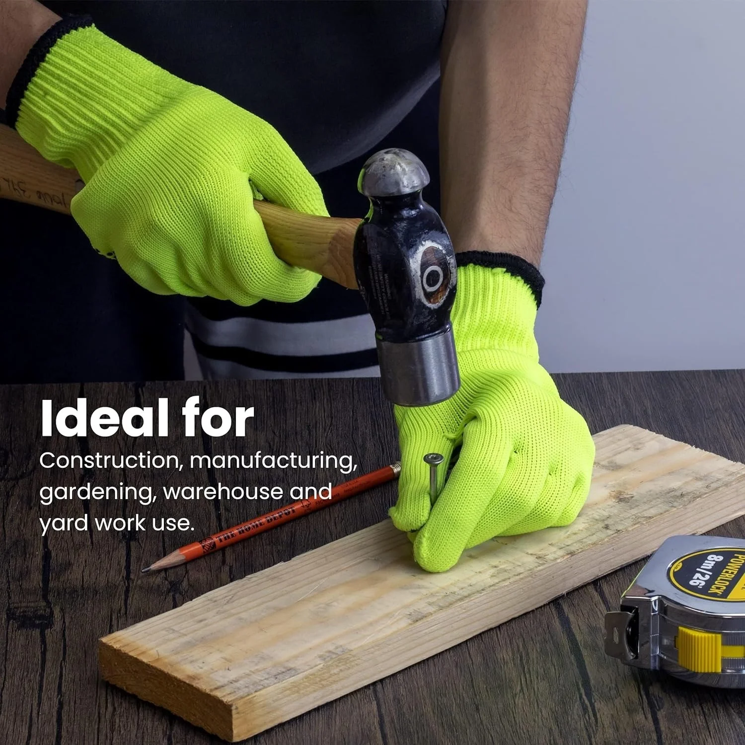 New Thickened Oversized Nylon Latex Coated Anti-Slip Wear-Resistant Work Gloves Green and Orange Unisex