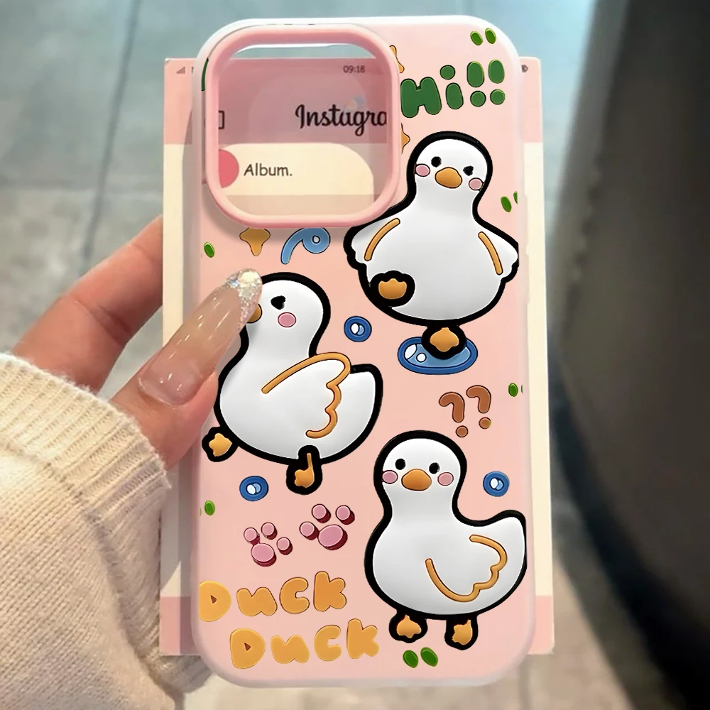 für iPhone 17 16 14 15 11 12 13 Pro Max 7 8 15 16 Plus 17 Air Hüllen Niedliche Cartoon-Enten TPU Handyhülle Stoßfeste Silikonhülle – Detail 5