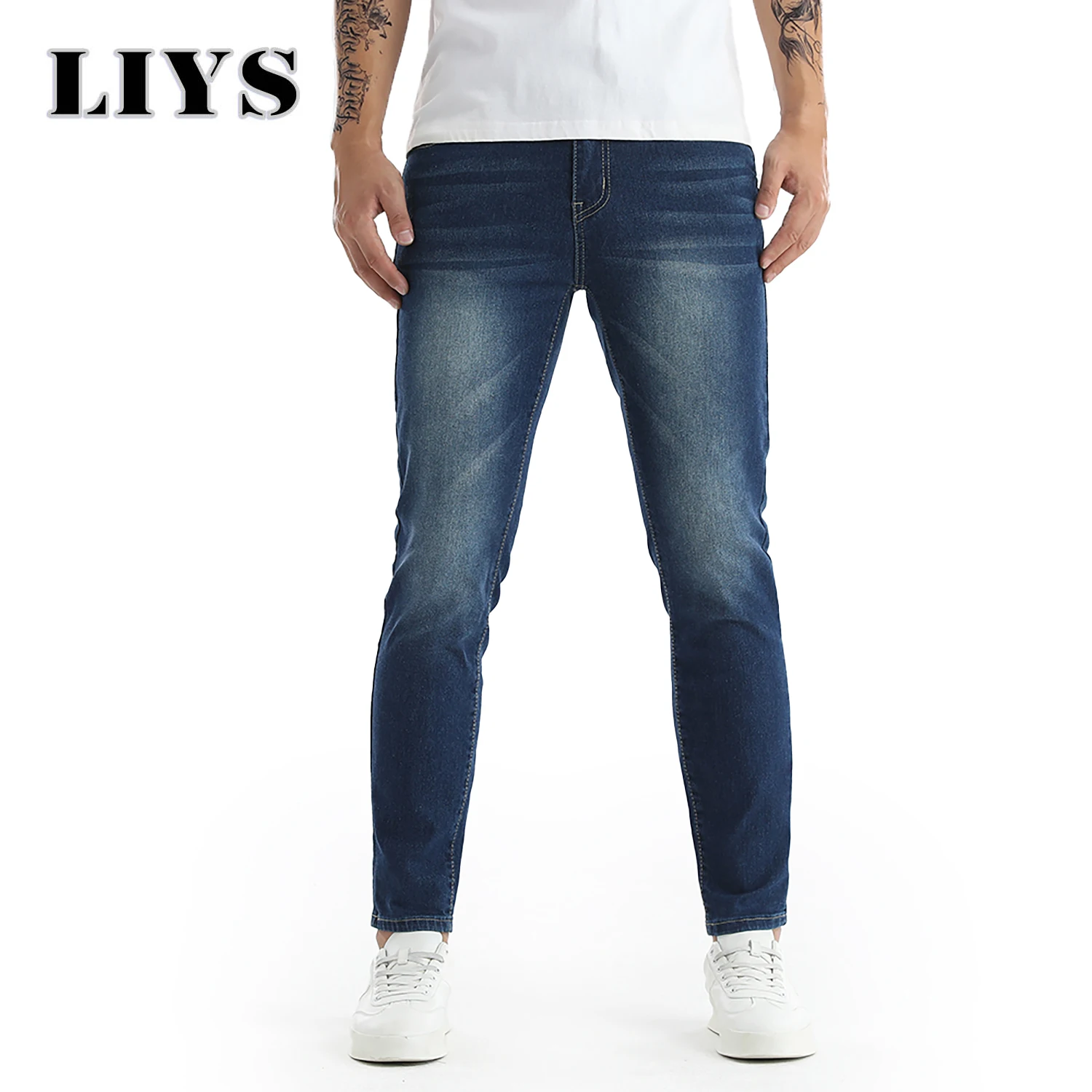 

Summer Men's Midnight Flex Tapered Jeans Classic Indigo Wash with Modern Fade Stretch the Stretched Design Has More Comfort