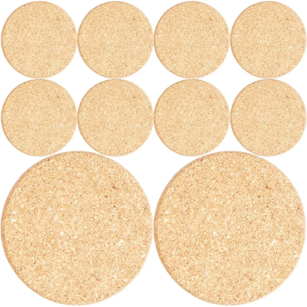 

10pcs Flower Pot Mats Cork Plant Coasters Round DIY Pads Garden Pots 190mm Absorb Water Protect Furniture Reduce Friction