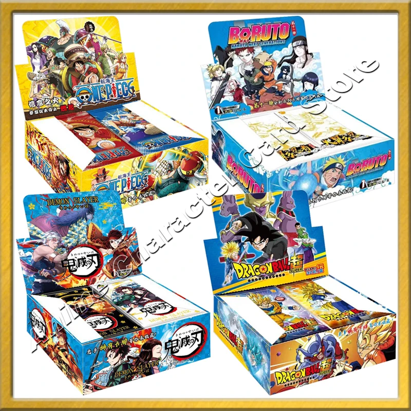 Anime Cards DRAGON BALL One Piece Naruto Demon Slayer Laser Card Cute Games Card Decor regali collezione per bambini giocattoli