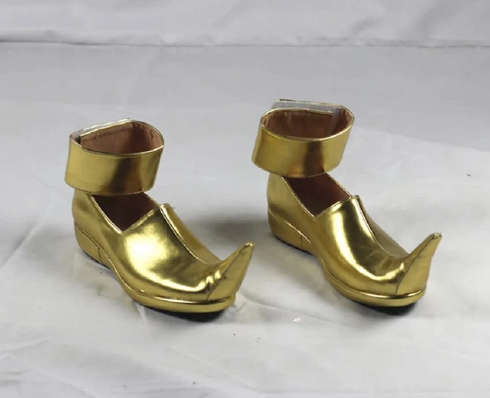 A3 天馬シュメールガ コスプレ衣装靴 ゴールド 手作り フェイクレザーブーツ
