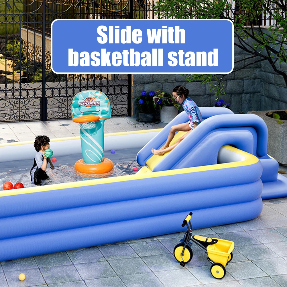 Inflatable Water Slide Compact Inflatable Climbing Wall Water Slide Park Outdoor Summer Swimming Pool Fun for Kids