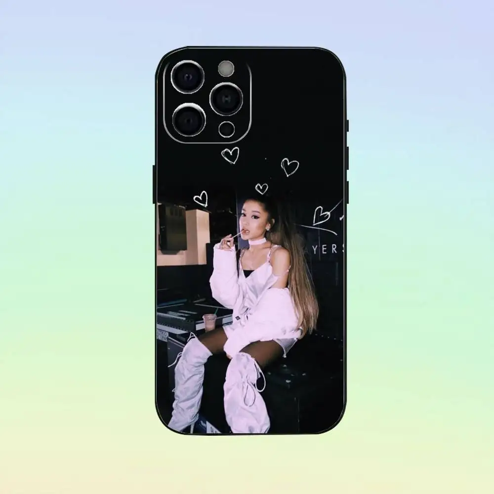 Coque de téléphone A-Ariana Singer g-grandes pour iPhone17,16,15,14,13,12,11 Plus,Pro Max, coque noire souple