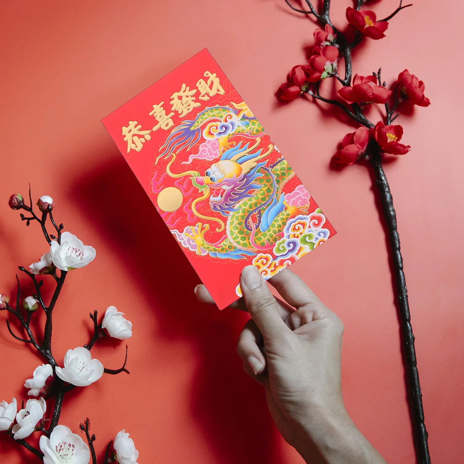 

30 Pcs Red Envelope Bags 2024 Dragon Year Money Envelopes Children Paper New Year Decorative Packets R om Designs