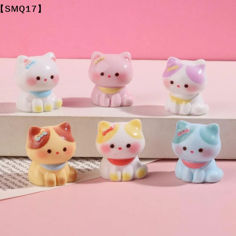 6pcs Tiny Cat Miniature Figurines Micro Landscape Crafts Ornaments for Bedroom Balcony Bonsai DIY Decor