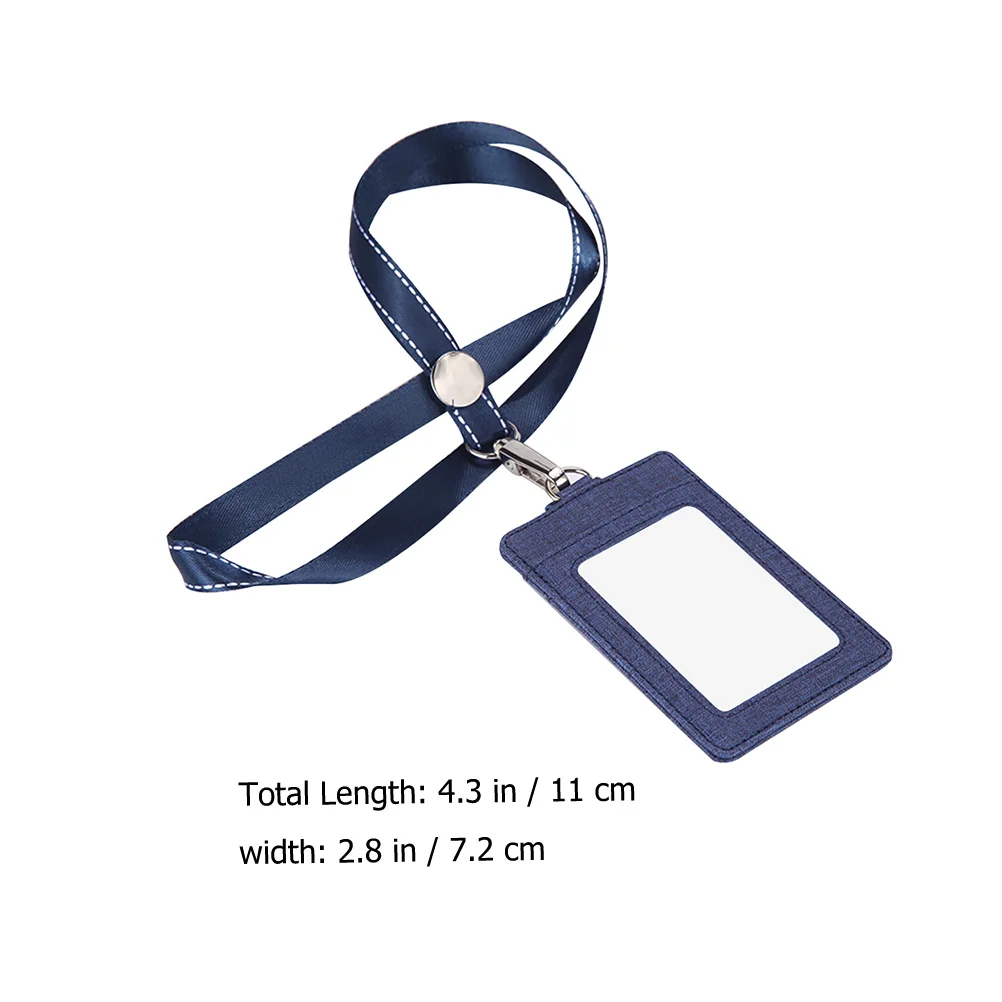 

2pcs Id Badge Holder Pu Card Case Lightweight Compact Easy Carry Gift For Id Student Credit Membership Cards