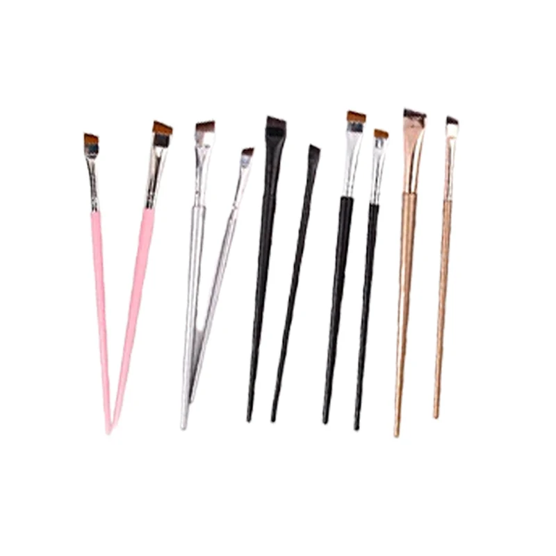 Pinceau eyeliner ultra fin à angle plat, sous les yeux, 2 pièces