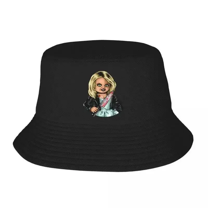 2026 Custom Scary Bucket Hat for Men Women Printed Bride Of Chucky Horror Movie Summer Beach Sun Camping Cap