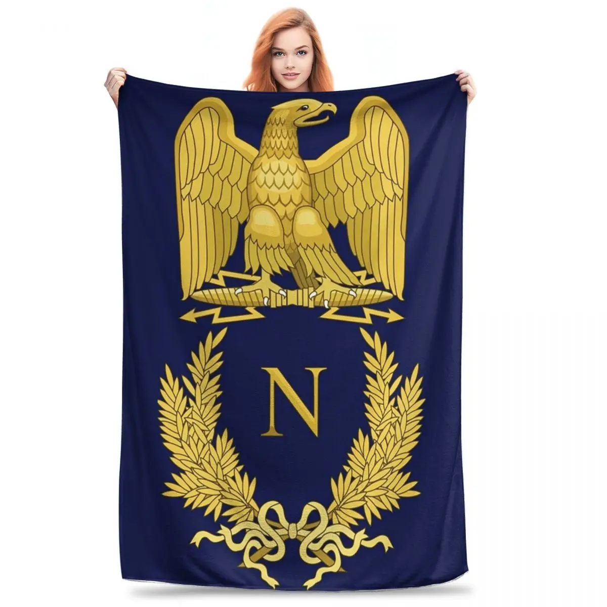 Embleme De Napoleon Bonaparte Blanket Flannel Portable Throw Blankets Sofa Throw Blanket For Home Bedroom Throws Bedspread Quilt