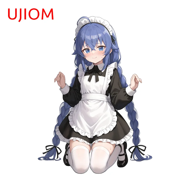 UJIOM Roxy Kneeling Wall Sticker Maid Uniform Waterproof Occlusion Scratch Picture Decal Suitable for Bathroom Game Room Decor