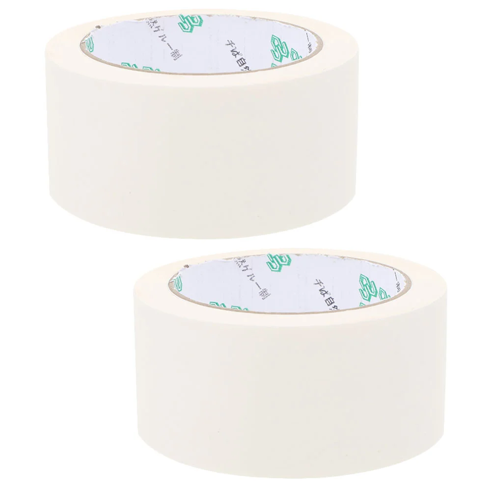 2 Rolls White Packing Tape Heavy Duty Paper Kraft Wide for Boxes Shipping Magnetic