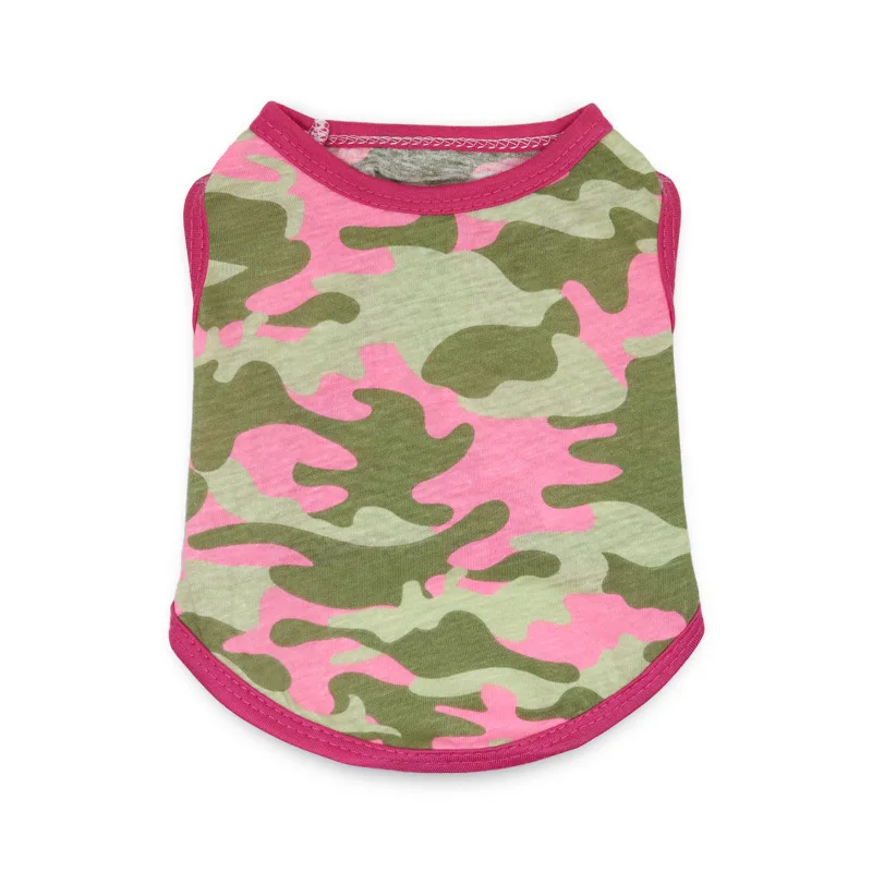 

Factory Pet Dog Clothing, Yellow Woodland Camouflage Cotton Vest T-Shirt for Teddy, Spring Summer Apparel Puppy Outfit