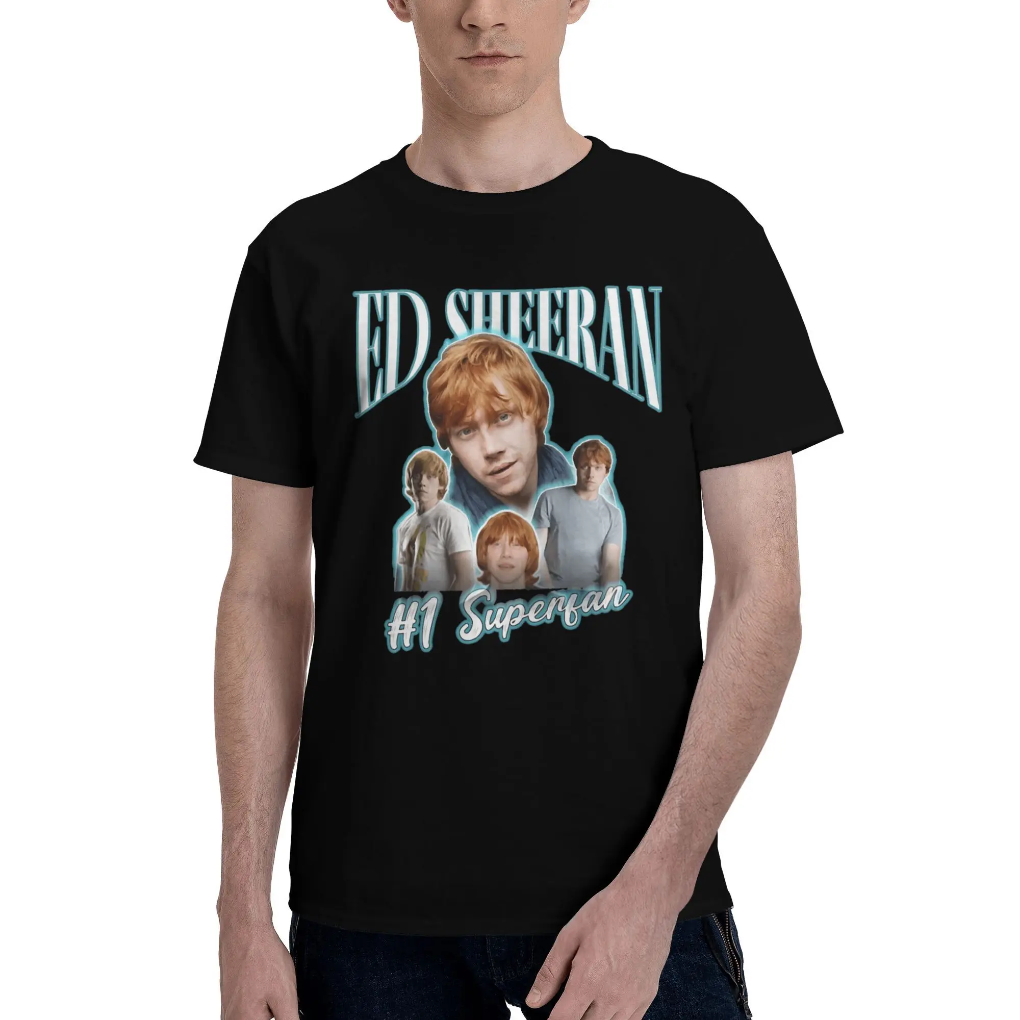

Ed Sheerans Men's T Shirt Singer Vintage Tees Short Sleeve O Neck T-Shirt Cotton Plus Size Tops