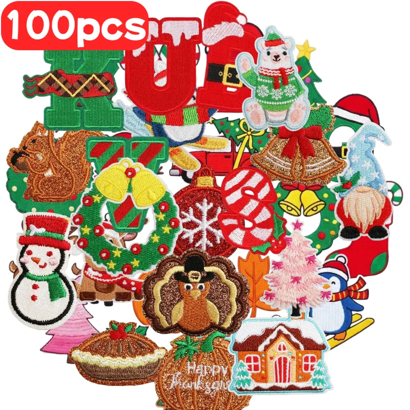 50/100 unidades de parches nav - Embroidery Xmas Stocking reseña y precio