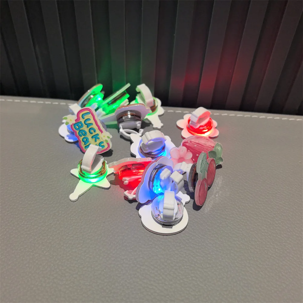 Kids Shoe Charms Light Up Acrylic Dinosaur Cherry Cartoon Decor for Sneakers Party Favor Premium Quality Durable