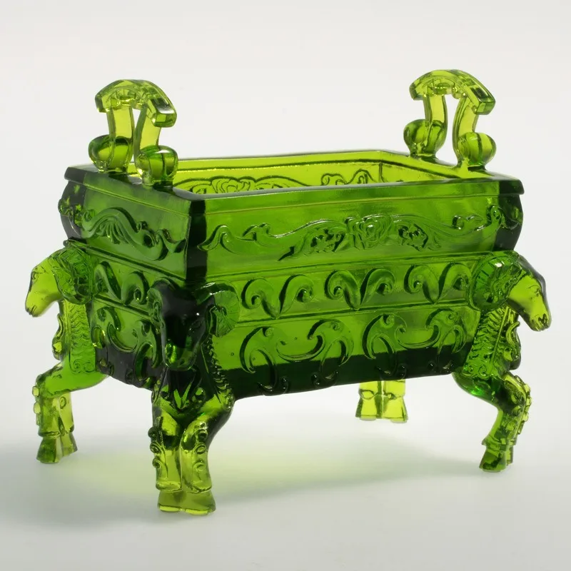 Ancient glazed incense burner famous all over the world glazed tripod handicraft art decoration